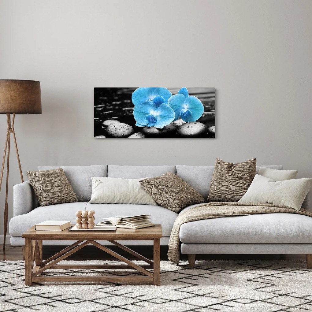 Tablou - Orhidee albastră (120x50 cm)