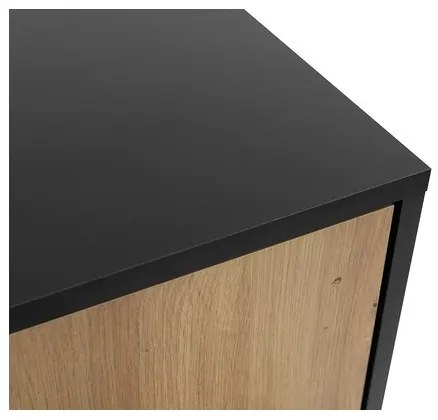 Noptieră OVESSI 52x47 cm negru/stejar artisan