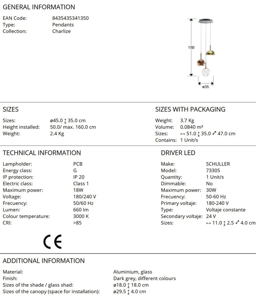 Lustra LED moderna design decorativ Charlize 3L COLOURS