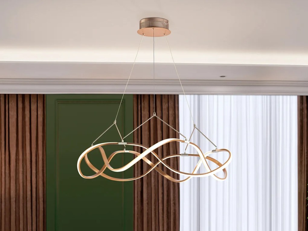 Lustra LED design ultra-modern Molly auriu roze 80cm SV-763967