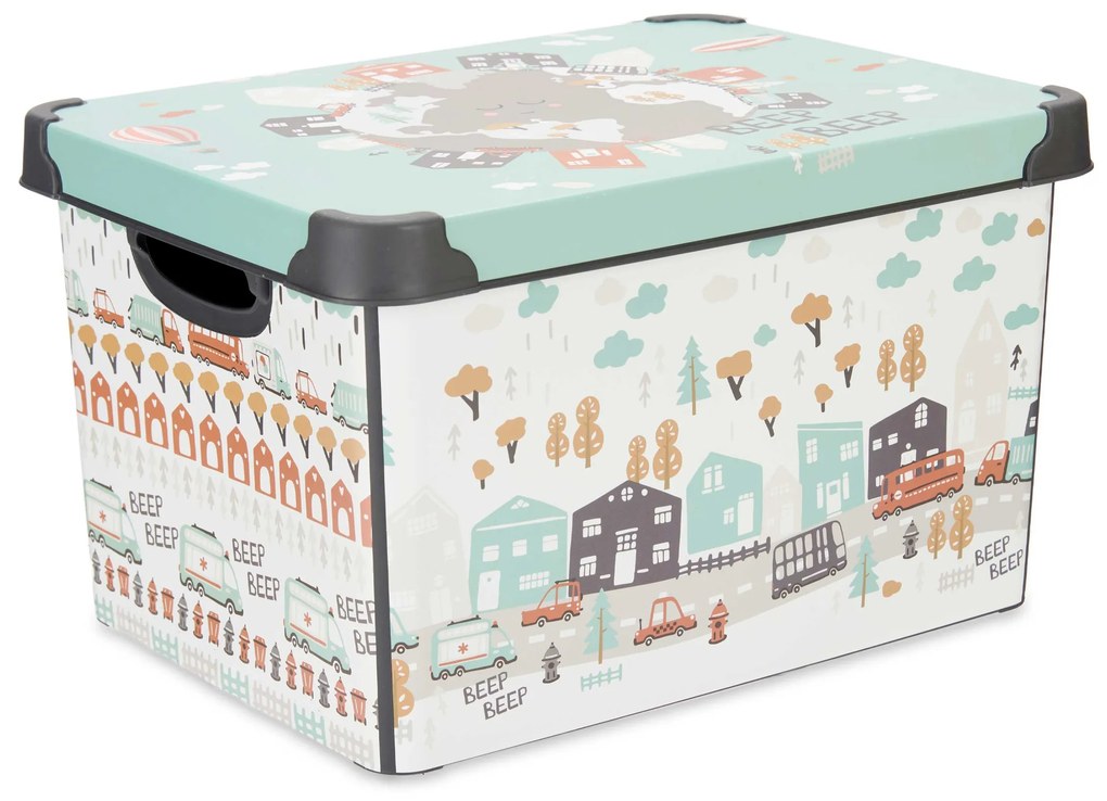 Cutie pentru jucării cu capac BEEP BEEP, 17 l