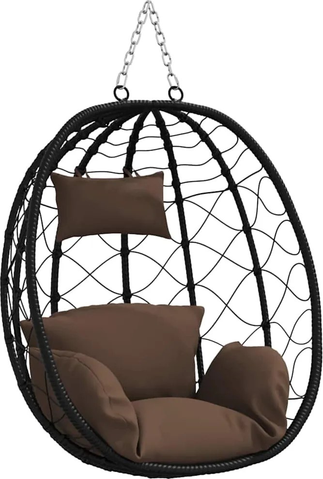 vidaXL Scaun suspendat ou Manual Cafea 91,5 x 60 x 110 cm poliratan