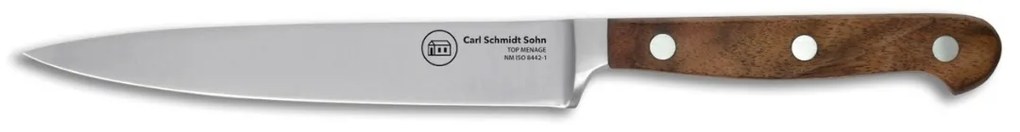 Cutit pentru feliat 16 cm inox HRC 58, maner lemn nuc, Tessin Carl Schmidt Sohn 036720