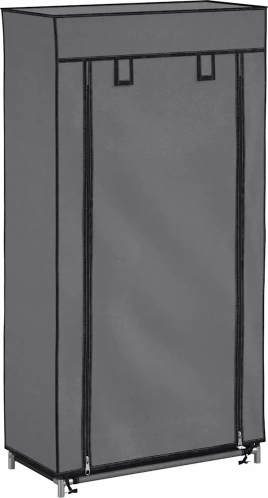 vidaXL Pantofar cu husă, gri, 58x28x106 cm, material textil