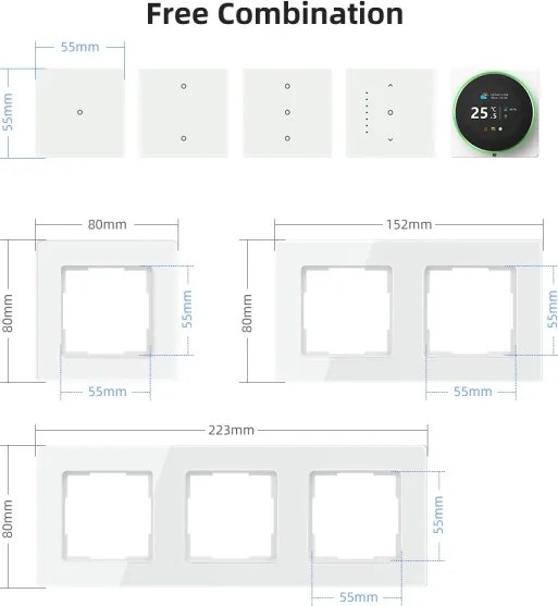 Immax NEO 07550L - Întrerupător SMART cu 2 butoane 230V