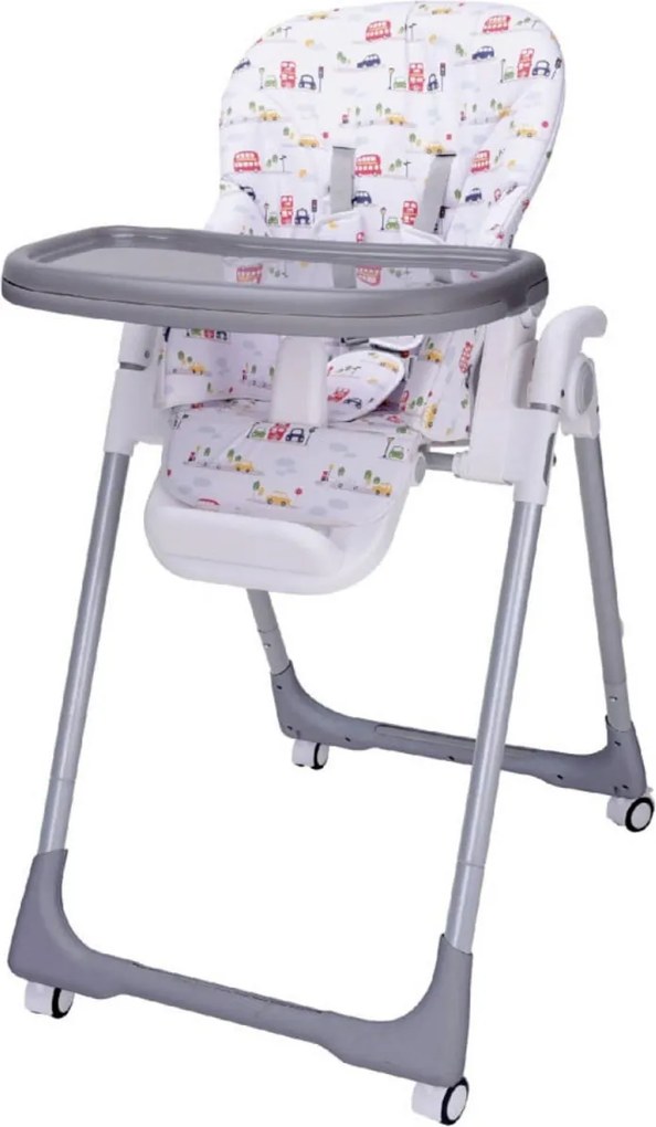 Scaun de masa pentru copii si bebe NOVOKIDS™ Go baby reglabil in 6 trepte de inaltime , Pliabil , Centura de siguranta, Sezut comfortabil, Masuta