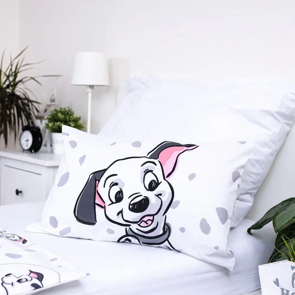 Lenjerie de pat pentru copii albă din bumbac pentru pătuț 100x135 cm 101 Dalmatians – Jerry Fabrics