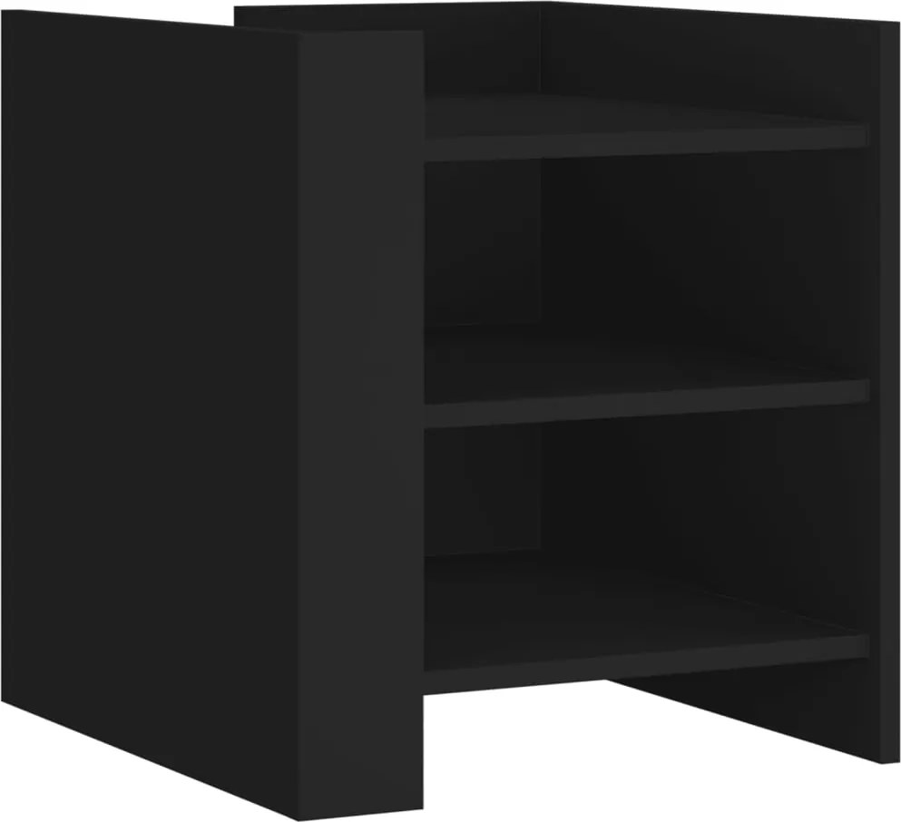 vidaXL Noptieră, negru, 45x50x50 cm, lemn prelucrat