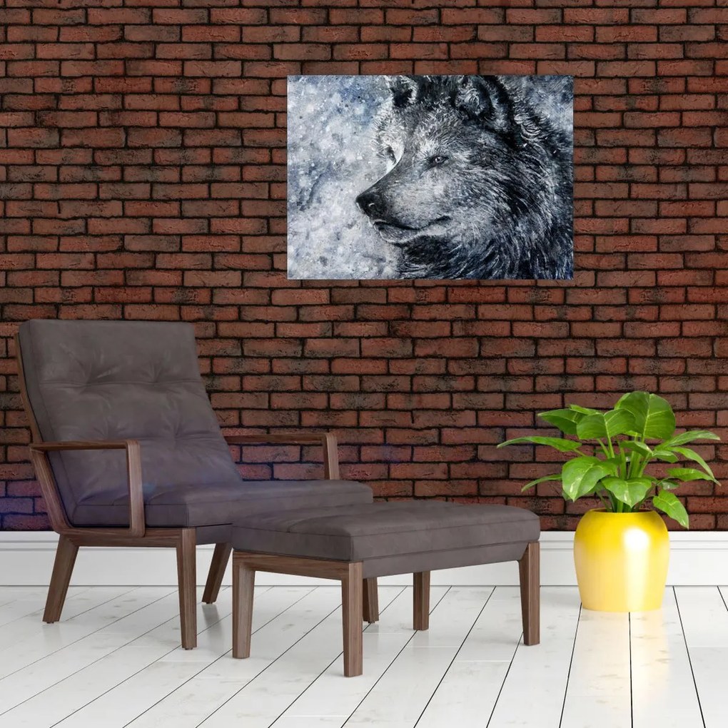 Tablou pe sticlă - Lupul din desene animate (70x50 cm)