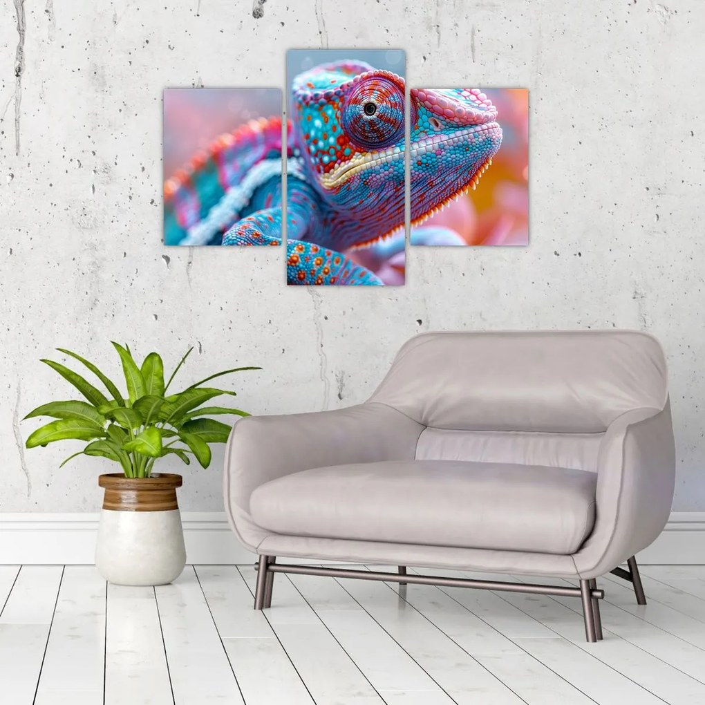 Tablou - Cameleon colorat (90x60 cm)