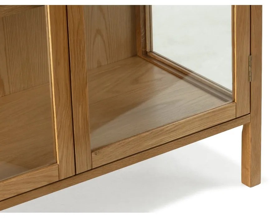 Vitrină în culoare naturală cu aspect de lemn de stejar 180x80x40 cm Ceci – MOME