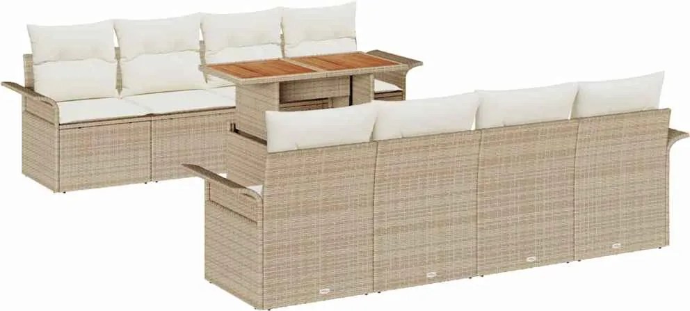 vidaXL Set de canapele pentru grădină 7 pcs Bej și crem poliratan
