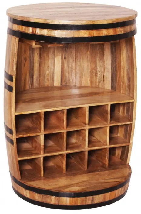 Dulapior pentru vin in forma de butoi Rustic, depozitare pentru 15 sticle