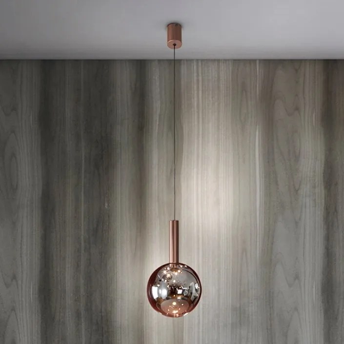 Pendul bronz inchis cu sticla fumurie LED Sapore