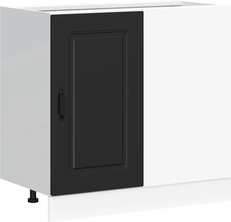 vidaXL Dulap de bucătărie „Kalmar” negru, lemn stratificat