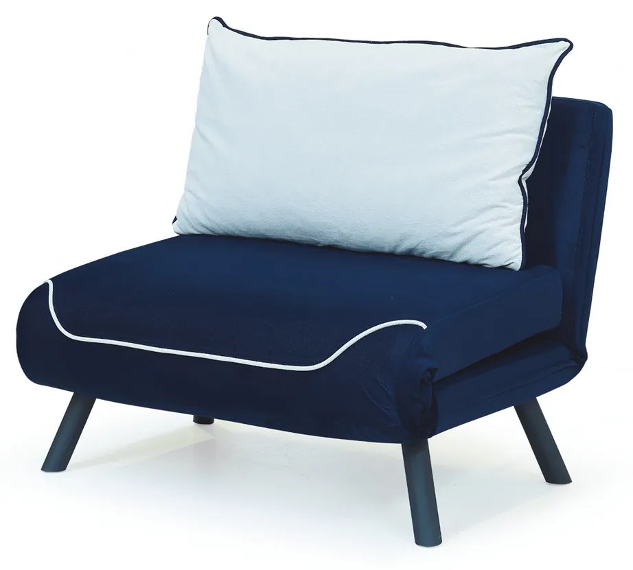 Fotoliu FOLDY MIDI extensibil, albastru, 100x73x85 cm