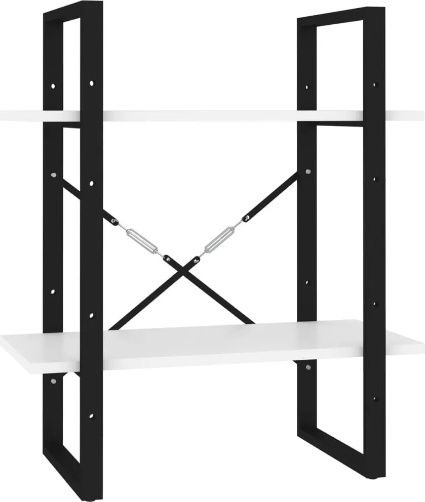 vidaXL Bibliotecă cu 2 rafturi, alb, 60x30x70 cm, PAL