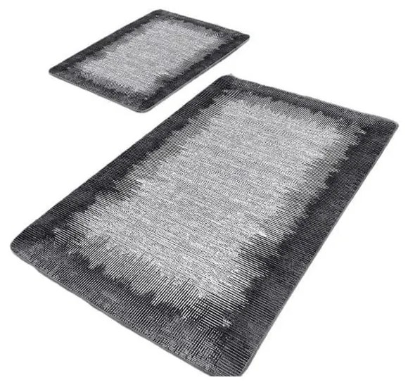 Covorașe de baie negre-gri 2 buc. 60x100 cm – Mila Home