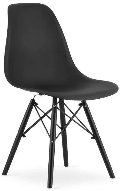 Scaune de sufragerie 4buc negre, stil scandinav Dark Classic
