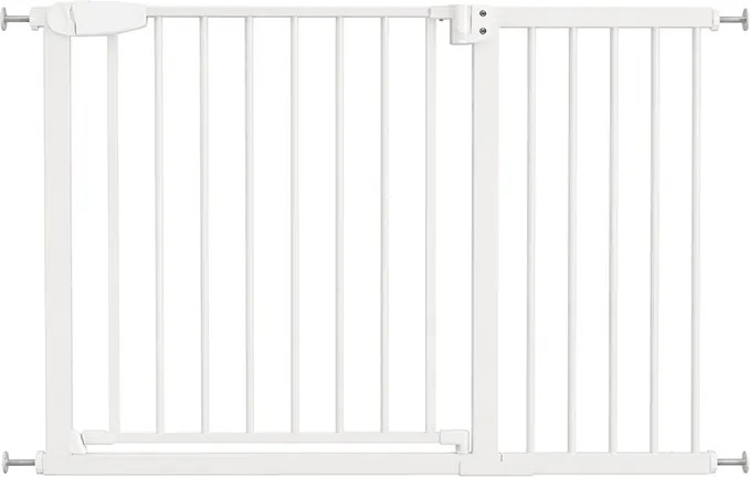 Poarta de siguranta copii Kidizi Rexa alb, reglabila 111-117 cm, montaj prin presiune, inchidere automata, certificata EN1930