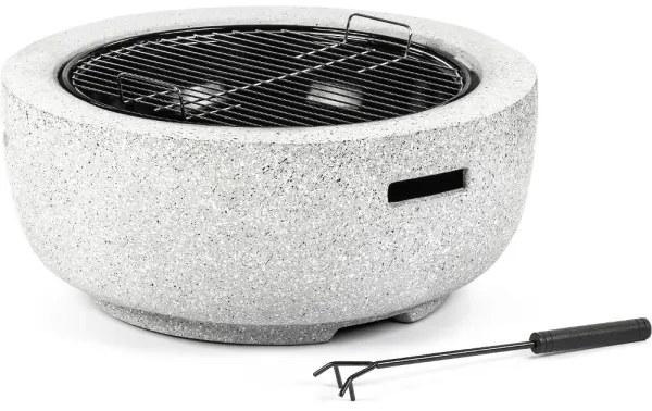 Vatră portabilă rotundă cu grătar Fieldmann alb