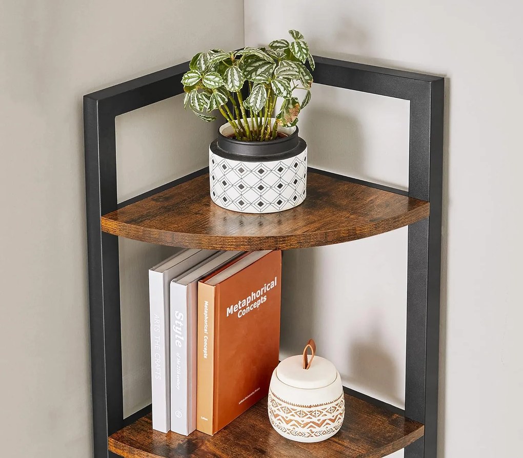 Etajera de colt TAYLOR 5 rafturi 150x30 cm, rustic maro