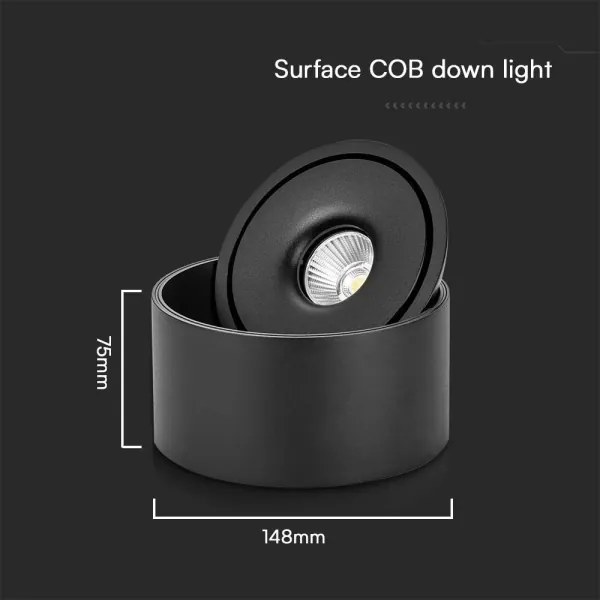 Spot LED/20W/230V 3000/4000/6400K negru