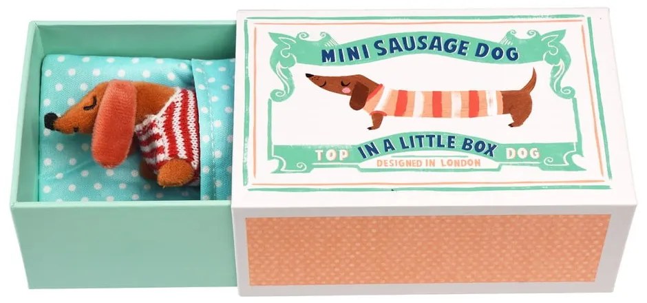 Jucărie de pluș Mini Sausage Dog in a Little Box – Rex London