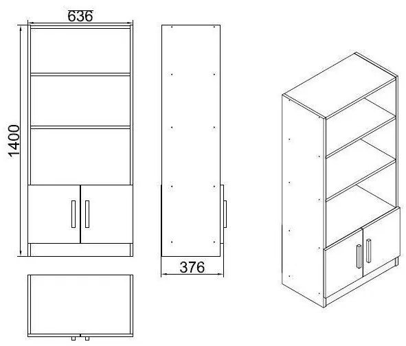 Bibliotecă Voma Anthracite and Walnut