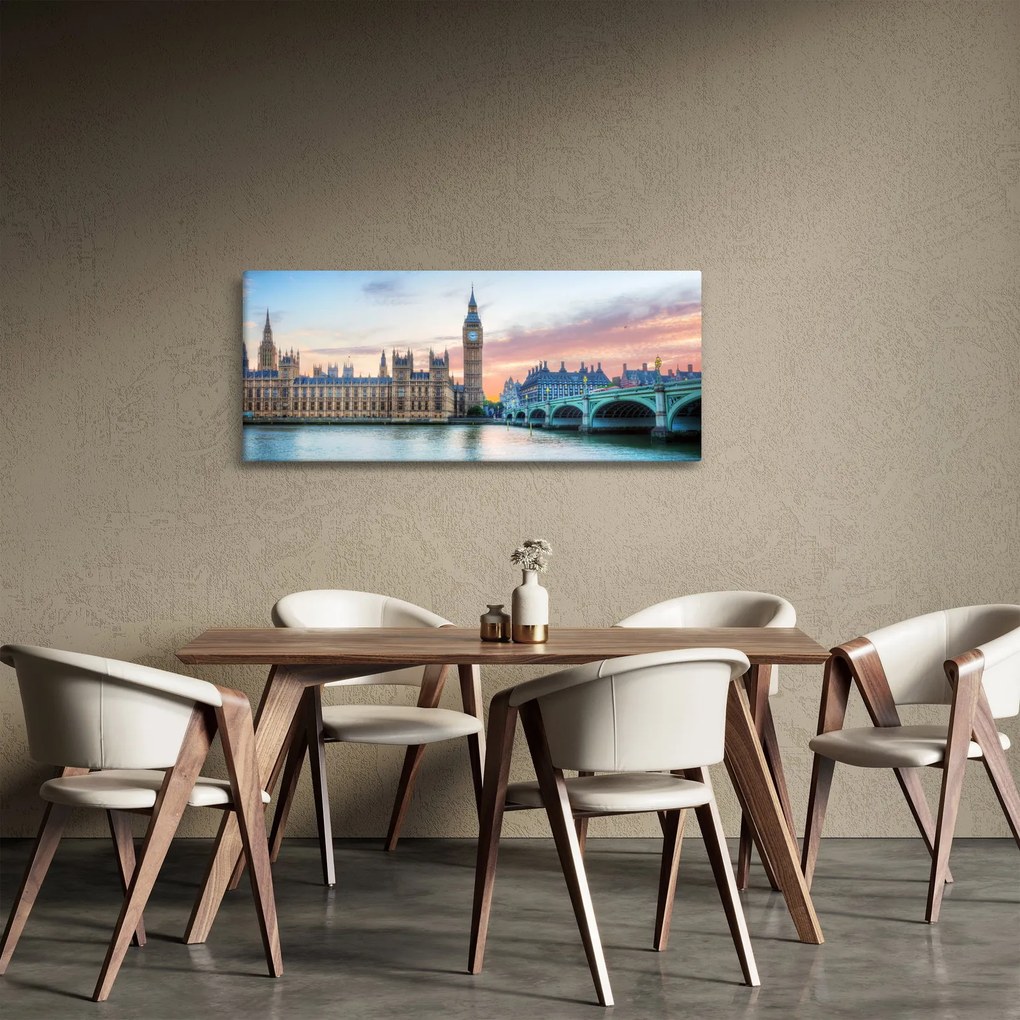 Tablou - Londra în culori pastelate (120x50 cm)