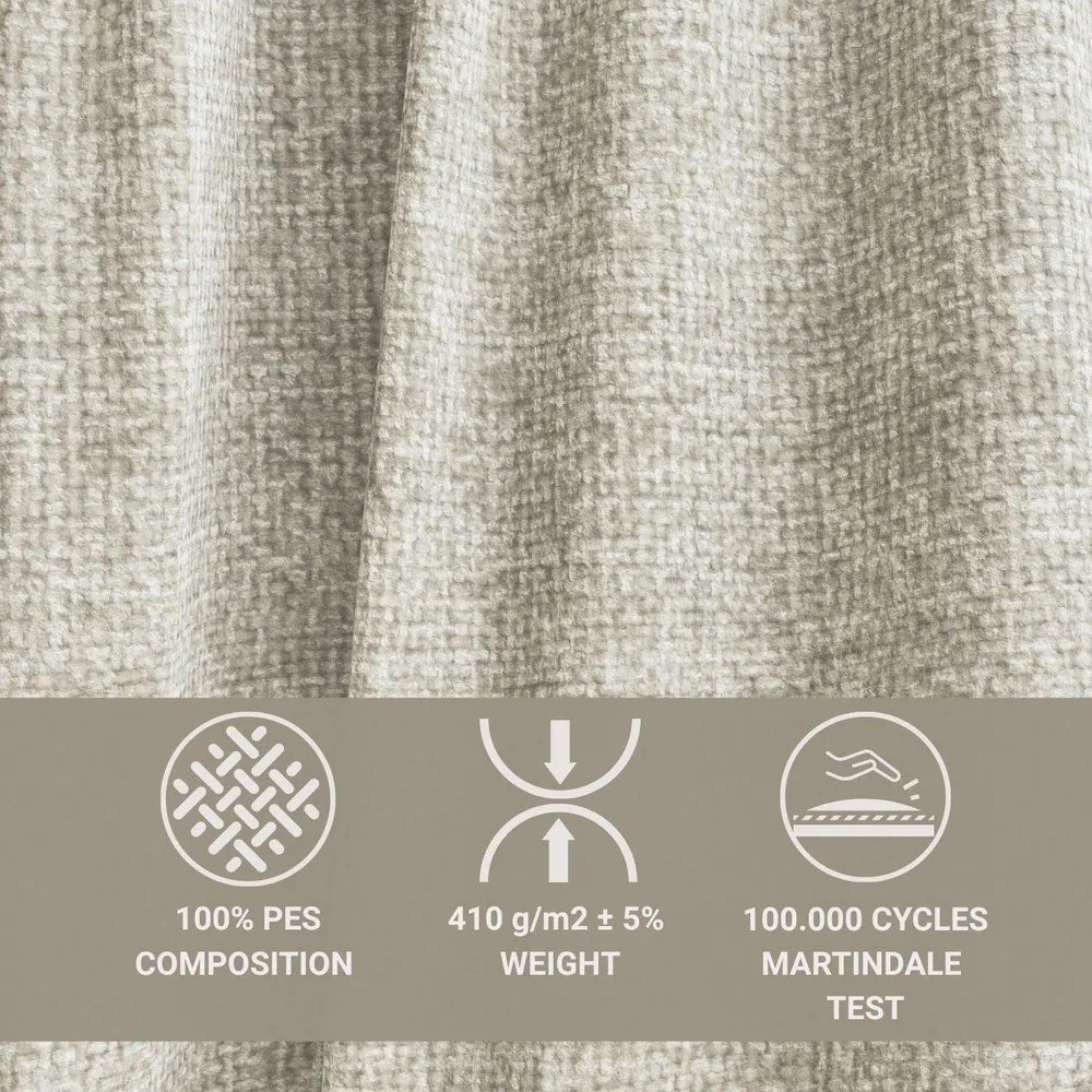 Colțar bej extensibil/cu spațiu de depozitare cu tapițerie din chenille (cu colț pe partea stângă/cu șezlong) Velto – Maison de Rêve