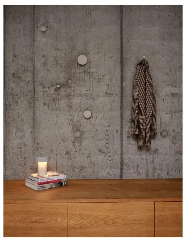 Veioză grej LED din plastic (înălțime 18 cm) Oblong – Zone