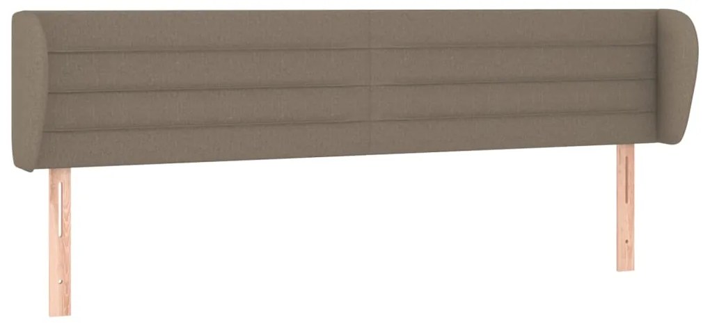 Tablie de pat cu aripioare gri taupe 163x23x78 88 cm textil 1, Gri taupe, 163 x 23 x 78 88 cm