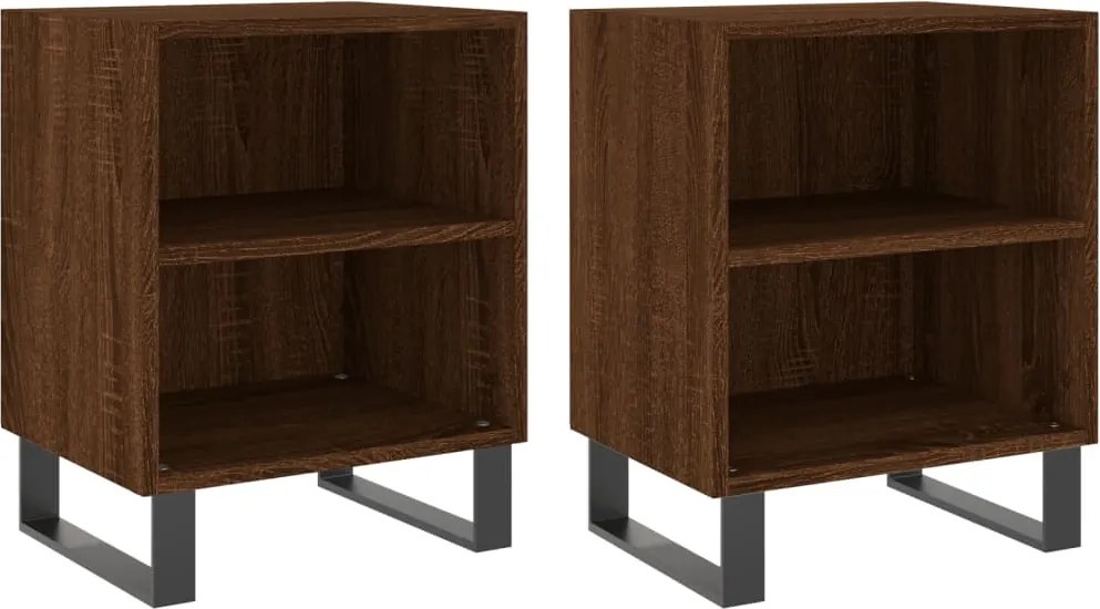 vidaXL Noptiere, 2 buc., stejar maro, 40x30x50 cm, lemn compozit