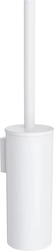 Perie WC cu suport Omnires Modern Project otel inoxidabil alb mat