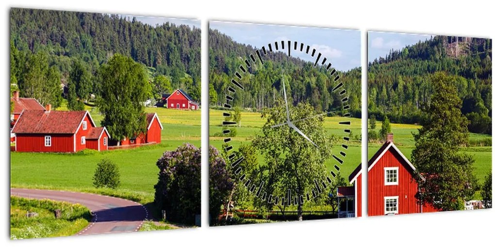 Tabloul cu țară (cu ceas) (90x30 cm)