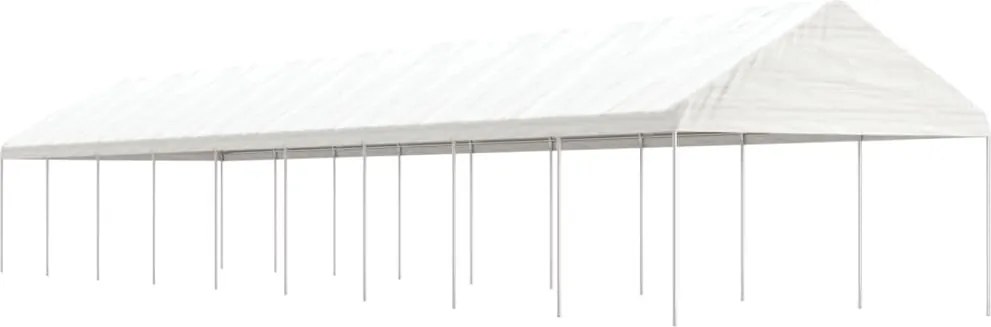 vidaXL Foișor cu acoperiș, alb, 20,07x4,08x3,22 m, polietilenă