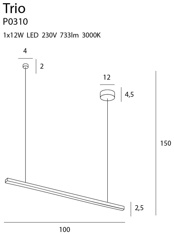 Lustra LED dimabila design modern TRIO 1 P0310D MX