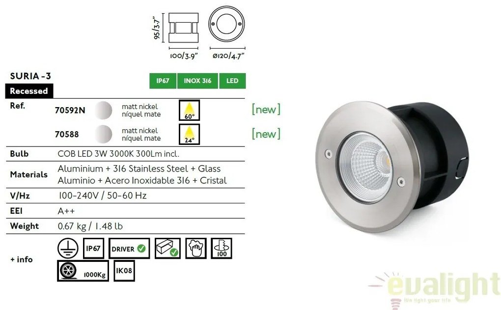 SPOT LED INCASTRABIL DE EXTERIOR SURIA-3 70588