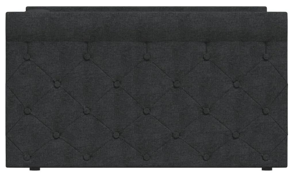 Pat de zi cu saltea si USB, negru, 90x200 cm, textil Negru