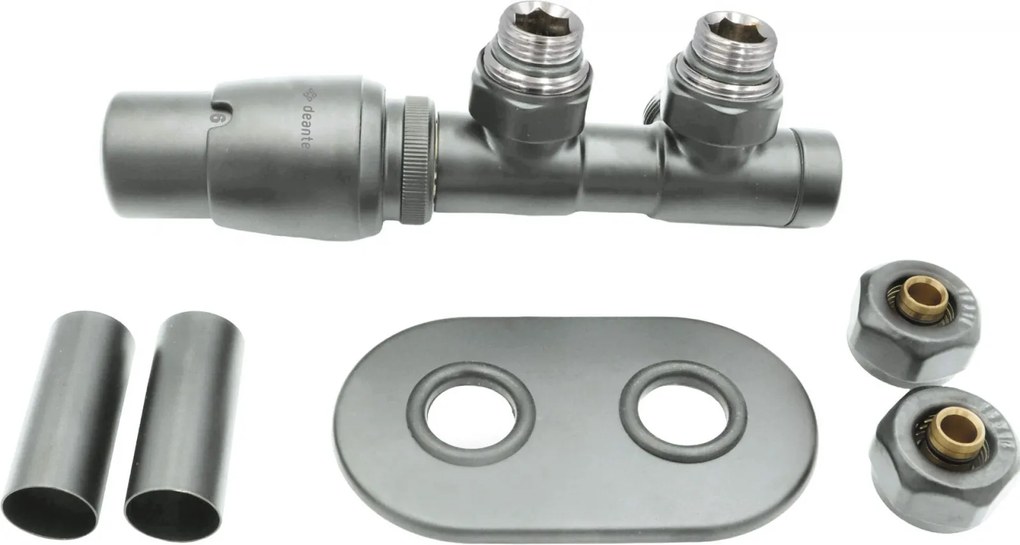 Supapa termostatica, inox mat, pentru calorifer baie, stanga, Deante Inox mat