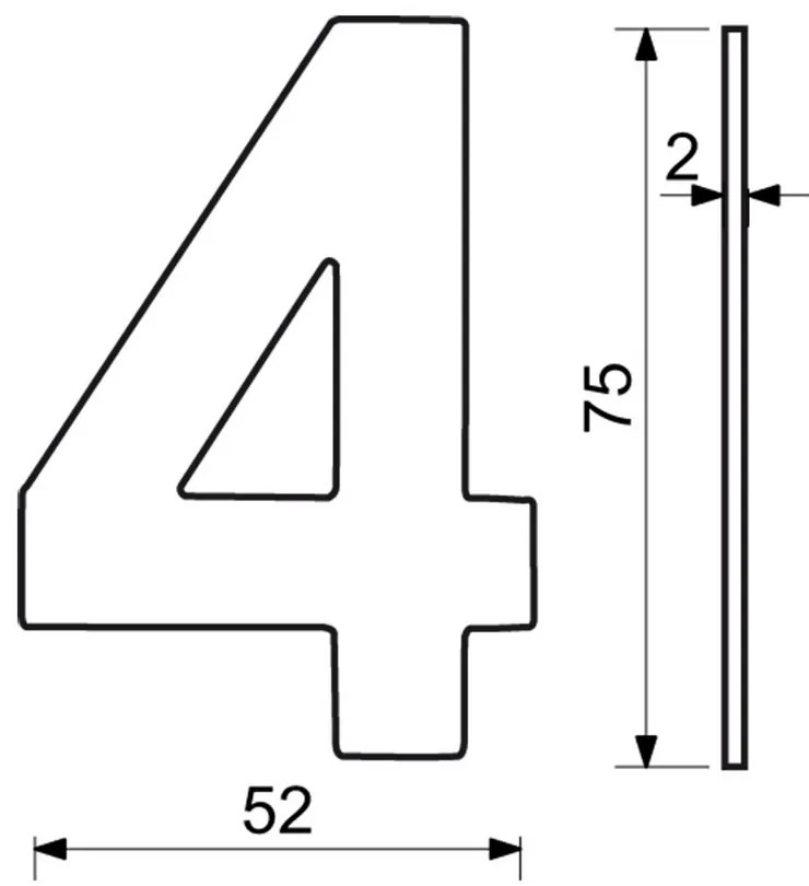 Numărul casei 4", RN.75L, negru"