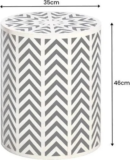 Masuta auxiliara design unicat Bone Inlay 45cm A-43660 VC