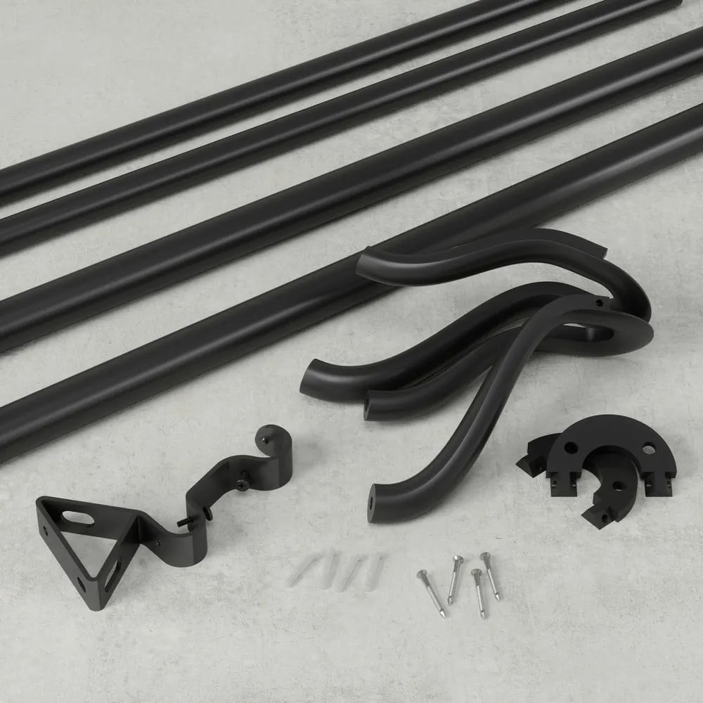 Galerie de perdea extensibilă 107-305 cm din oțel Midnight – Umbra