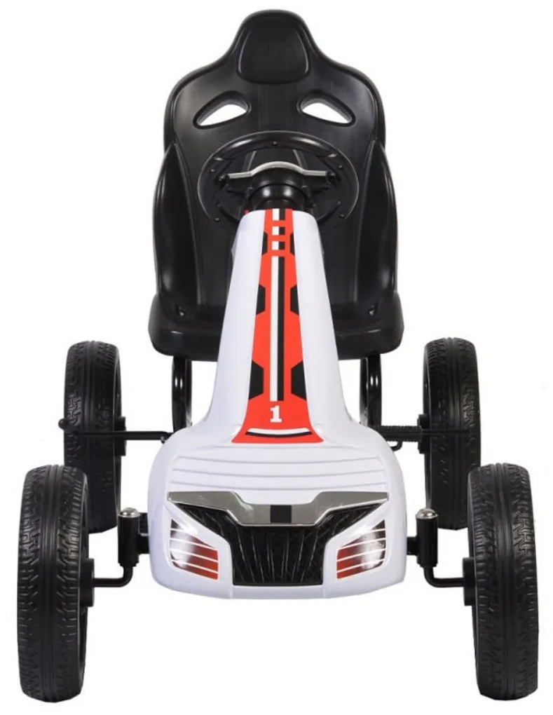 Kart cu pedale pentru copii NOVOKIDS® Olympic Kart PRO, 3-8 ani , Maxim 40 kg, 115 cm lungime, Carena, Structura metalica, Frana de mana, Functie