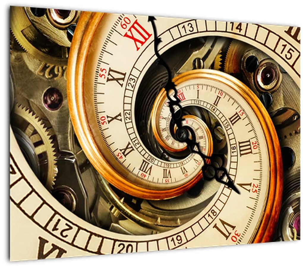 Tablou pe sticlă cu ceas (70x50 cm)