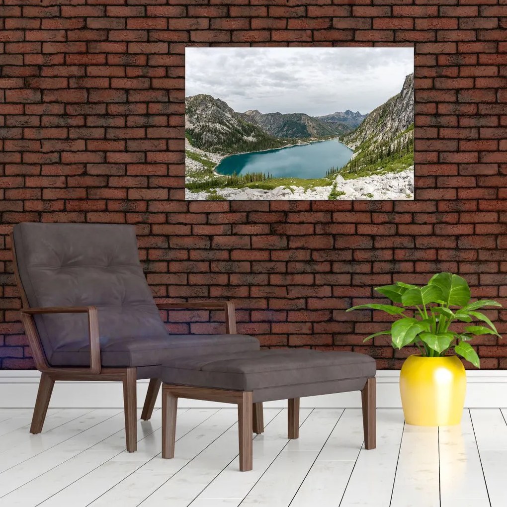 Tablou cu lac în munți (90x60 cm)
