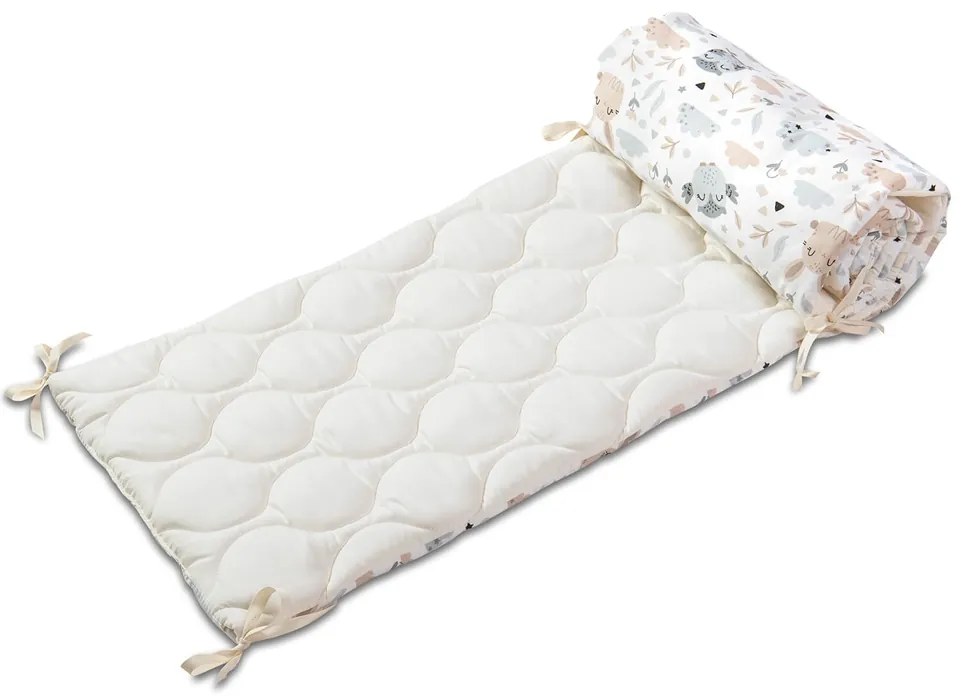 Aparatoare matlasata pentru patut 120x60 cm Kidizi Forest Friends Deluxe, inaltime 35 cm