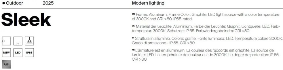 Aplica LED iluminat exterior modern IP65 Sleek