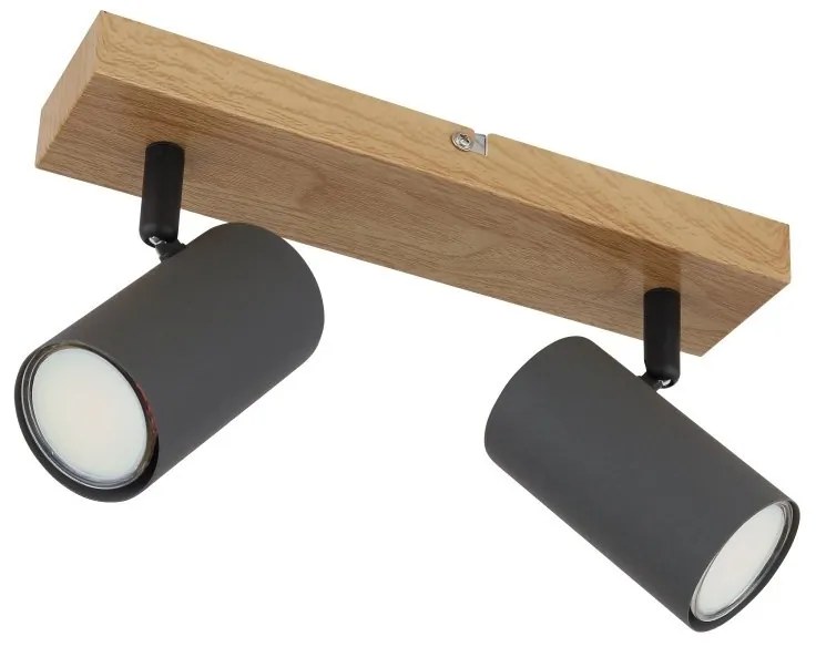 Aplica de perete / tavan cu 2 spoturi directionabile design modern ROBBY gri grafit